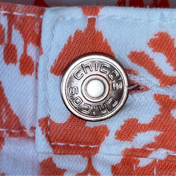 Chico’s The Platinum Crop Coral Ikat Print Women’s Cropped Pants Chico’s… - Picture 3 of 12